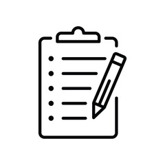 Fototapeta premium Clipboard icon with list and pencil