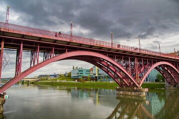 Bridge over Drava river in Maribor, Slovenia