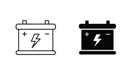 Car battery icon. Auto battery accumulator