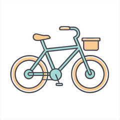 Fototapeta premium Stylized Bicycle Illustration with Front Basket and Pale Color Palette