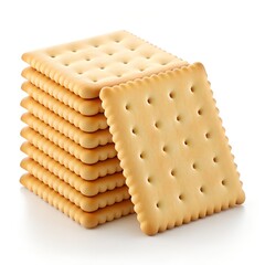 Stack of crispy golden crackers delicious snack
