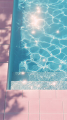 Blue Pool Water Texture With Pink Tiles