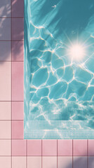 Blue Pool Water Texture With Pink Tiles