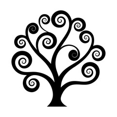 A tree in a spiral vector icon design