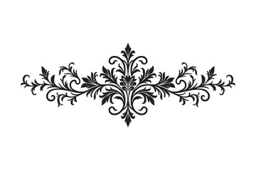Vintage Ornamental Flourish Silhouette Vector Elegant Baroque Decorative Element