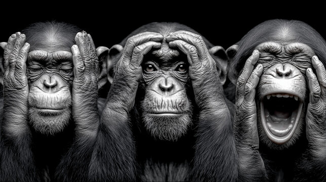 affee nix h&ouml;ren sagen sehen affe