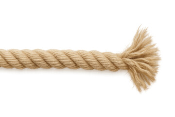 Strong hemp rope fraying on transparent background