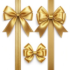 golden bow isolated on white