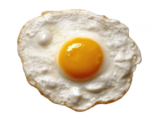 Perfectly Fried Egg on White Background A Yolk Delightful Start to Your Day