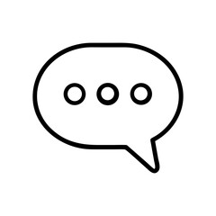 Speech bubble icon with three dots for messaging concept  
