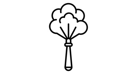 Simple Line Art Illustration of a Feather Duster