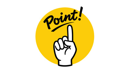 Cartoon Hand Pointing Upward with 