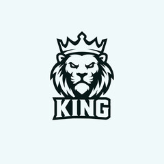 Obraz premium Lion King Head Mascot Logo