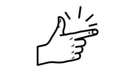 Hand Gesture Mimicking a Camera, Black Outline Illustration