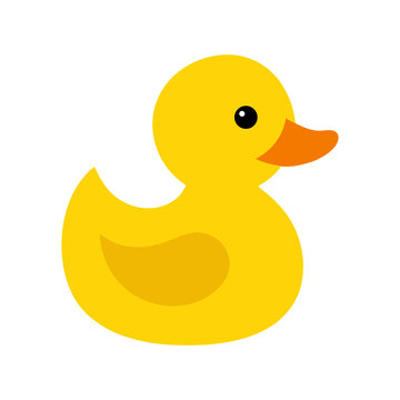 Rubber duck clipart vector illustration of toy duck on white background