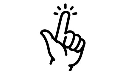 Black Line Art Hand Gesture Pointing Upward with Spotlight Effect