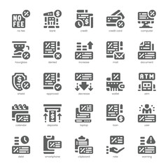 Credit and Loan Icon pack for your website, mobile, presentation, and logo design. Credit and Loan Icon solid design. Vector graphics illustration and editable stroke.