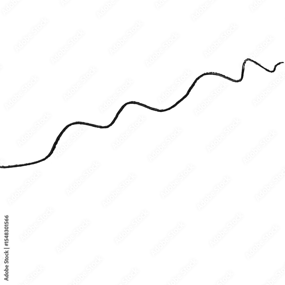 Fototapete a simple, hand-drawn wavy line in black. this minimalist doodle is a perfect, subtle element for use