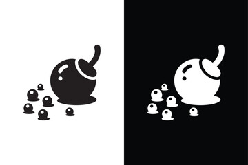 Black pepper icon vector on White Background ,Vector Art Illustration on white background.