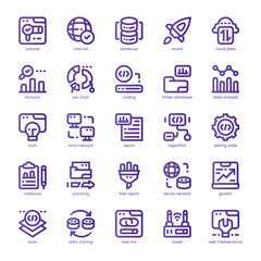 Website Analysis Icon pack for your website, mobile, presentation, and logo design. Website Analysis Icon line basic color design. Vector graphics illustration and editable stroke.
