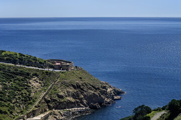 Fuerte Desnarigado on cliffside overlooking the sea in Ceuta