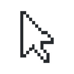 Fototapeta premium Pixelated Left Arrow Cursor Icon