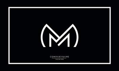 M or MM Alphabet letters logo monogram icon