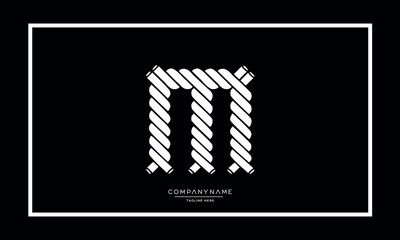 M or MM Alphabet letters logo monogram icon