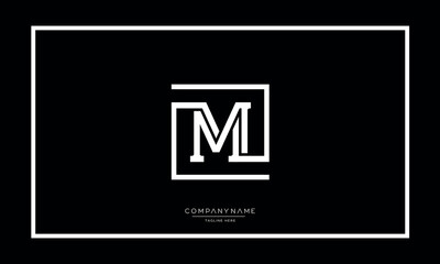 M or MM Alphabet letters logo monogram icon
