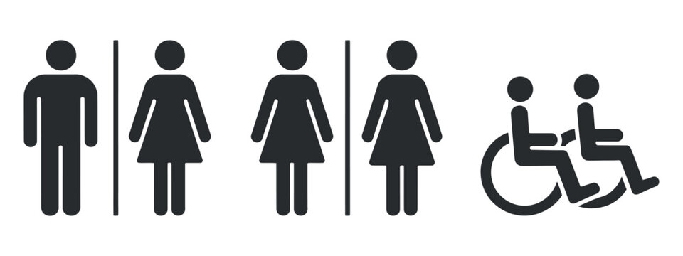 Male Female and Accessible Restroom Signs