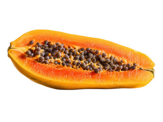 Vibrant Papaya Slice A Tropical Delight Displaying Seeds