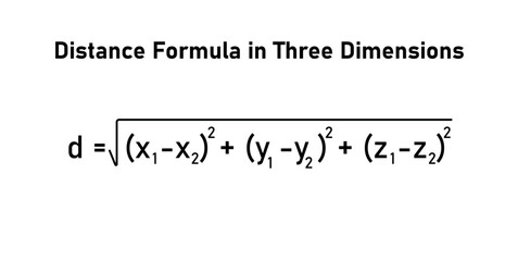 Distance Between Two Points in 3D in Mathematics.