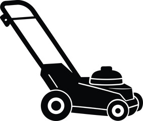 Lawn mower garden equipment for landscaping and outdoor trimming silhouette vector