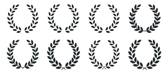 Set of Simple Laurel Wreaths for Design Elements