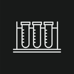 Test Tubes in Rack Icon, Chemistry, Lab Experiment And Scientific Research Symbol