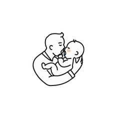 A father kisses his baby.