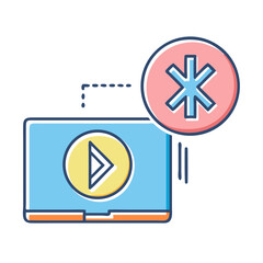 Telemedicine video consultation with medical professional represented by star of life