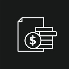 Financial Document with Money Icon  Invoice, Bill, Payment And Investment Papers