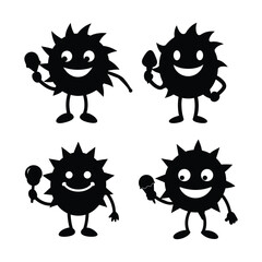 set of funny monsters