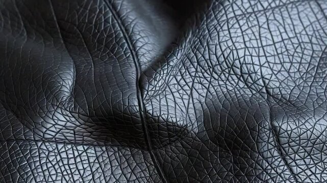 Closeup texture of black leather