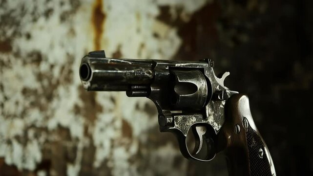 A revolver with a gun in it 's hand
