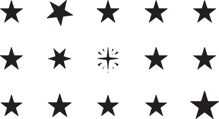 A set of shiny gold five-star vector icons for web design and decoration