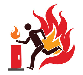 a businessmen holding briefcases and running on a white backround .
