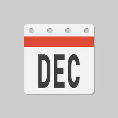 Vector template icon page calendar December month
