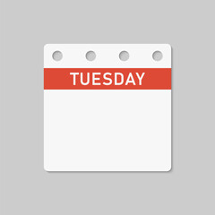 Icon page calendar day week Tuesday, empty space