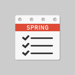 Page calendar season spring, to-do list, checklist