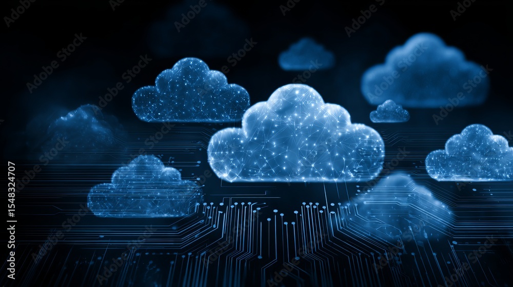 Aufkleber abstract digital cloud computing network technology data internet digital innovation global connecti