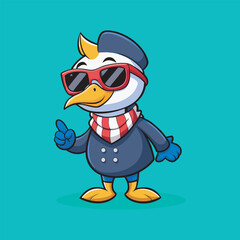 USA Duck vector art Illustration art file