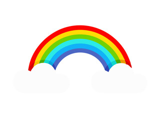 vector illustration of a rainbow with clouds