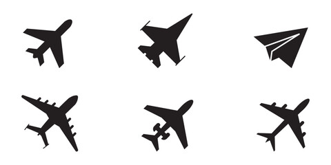 Plane icon set. Airplane icon vector. Flight transport symbol. Travel illustration. Holiday symbol